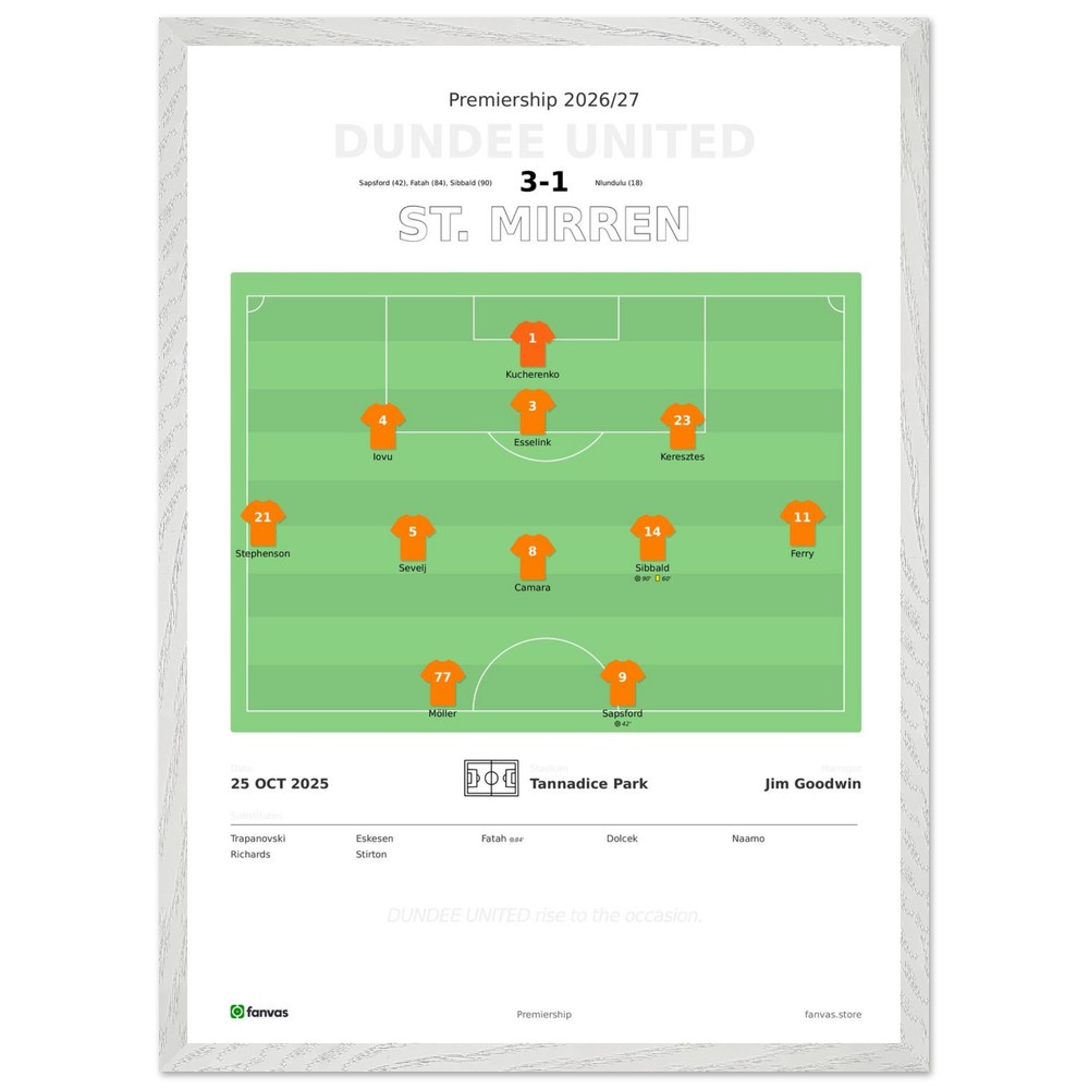 Dundee United vs St. Mirren — Match Day (25 Oct 2025)