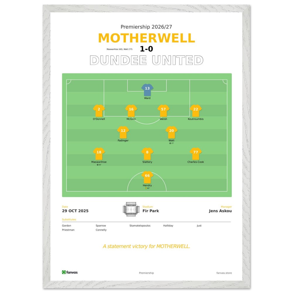 Motherwell vs Dundee United — Match Day (29 Oct 2025)