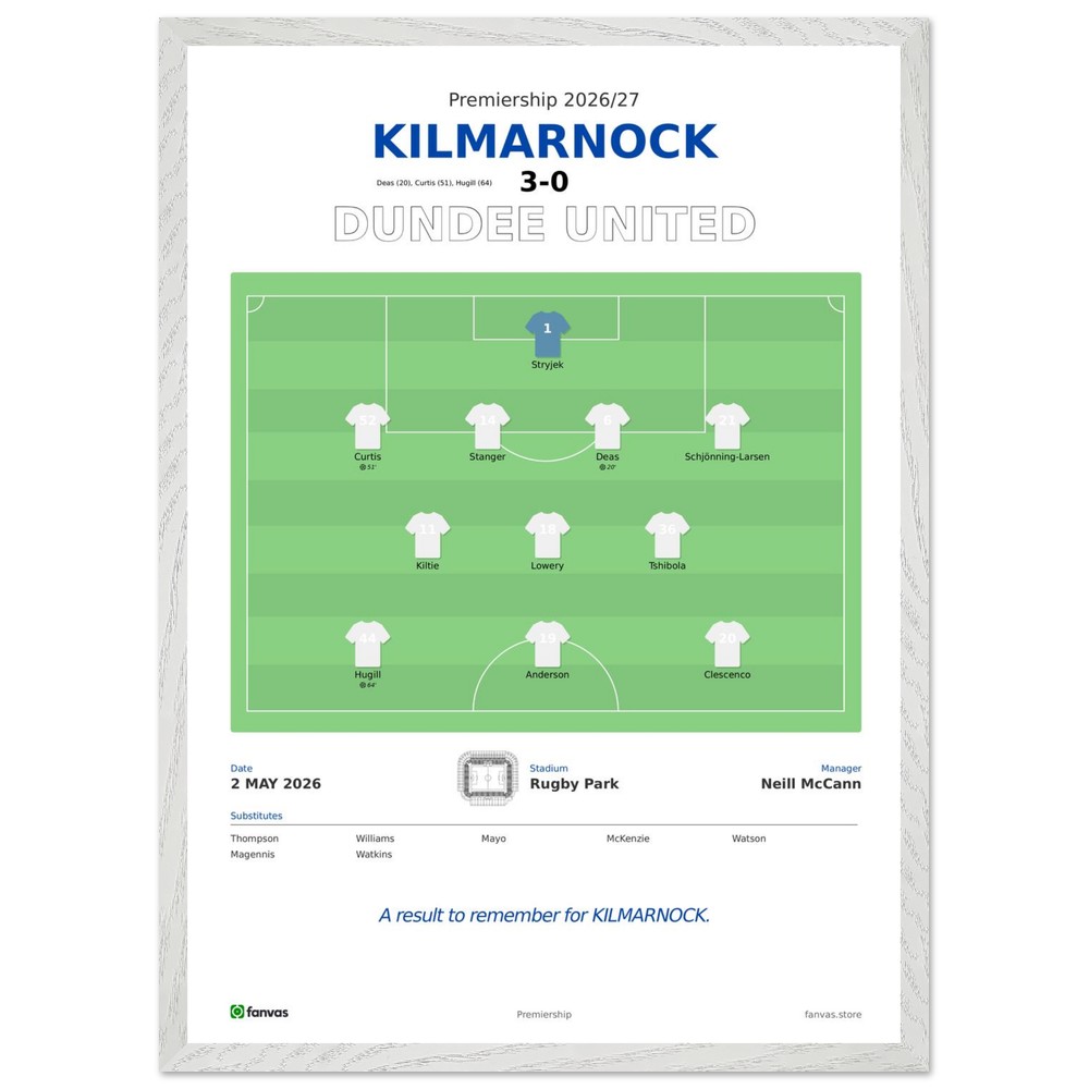 Kilmarnock 3 - 0 Dundee United