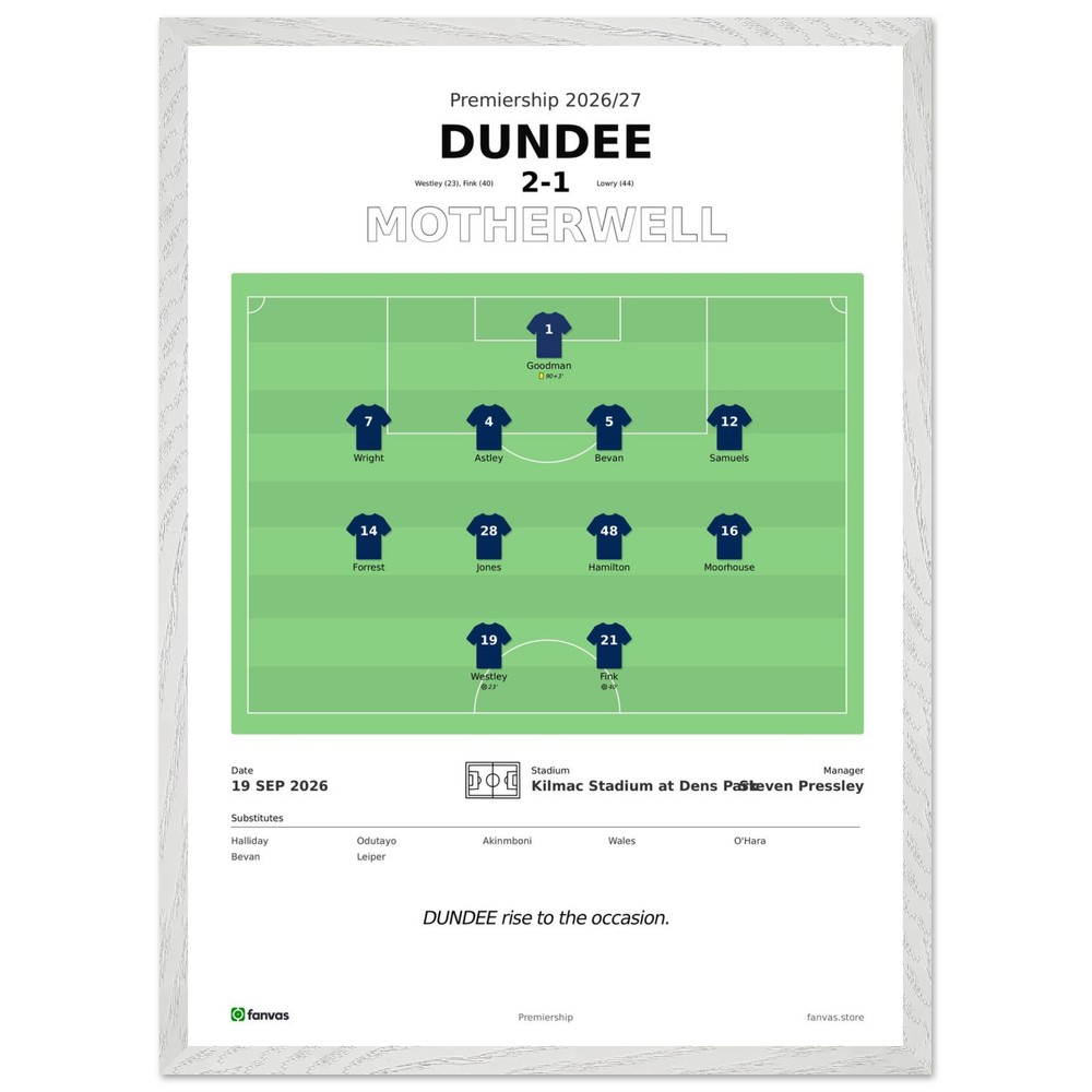 Dundee 2 - 1 Motherwell